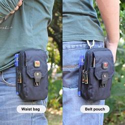 VIIGER Multi-Purpose Smartphone Pouch Belt Loop Phone Pouch Cell Phone Belt Holster Carrying Case Clip Tactical Waist Bag EDC Molle Belt Pouch Security Purse Compatible for iphone Xs Max 6 6s 7 8 Plus