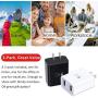 QC 3.0 Wall Charger, Pofesun 2-Pack 30W QC 3.0 Fast Charger Dual Ports Adaptive Fast Charging Power Adapter Compatible with Wireless Charger iPhone,iPad,Samsung Galaxy,Tablet-Black,White