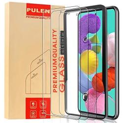 [3-Pack] PULEN Screen Protector for Samsung Galaxy A51 Tempered Glass,9H Hardness HD Clear Scratch Resistant Bubble Free Anti-Fingerprints with Easy Installation Tray