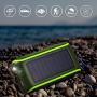 Solar Charger Hand-Crank Portable, 10000 mAh Solar Power Charger, 2020 Edition, Dual USB Output , LED Flashlight, 3 Power Modes, Mobile Phone Charger Waterproof for Indoor Outdoor (Army Green)