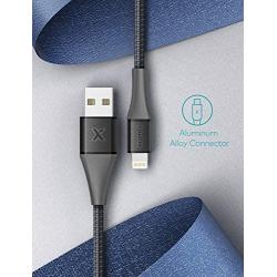 Xcentz Lightning Cable 3ft, Apple MFi Certified iPhone Charger, Braided Nylon Fast Charging iPhone Cable with Premium Metal Connector for iPhone 11/11 Pro/X/XS/XR/XS Max/8, iPad Mini/Air, Black