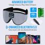 Sleep Headphones 3D Bluetooth Sleep Mask, MUSICOZY Wireless Music Eye Mask with Sleeping Headphones for Side Sleepers, Air Travel, Meditation, Built-in Ultra Soft Thin Speakers Microphone Washable