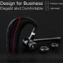 Bluetooth Headset, HonShoop Wireless Bluetooth Earpiece V5.0 Hands-Free Earphones with Stereo Mic, Compatible iPhone Android Cell Phones Driving/Business/Office (Red) (Red)