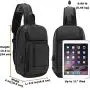 Sling Bag for Men Chest Bag for Teens Single Shoulder Bag Casual Daypack Crossbody Bag PU Sling Backpack Sport Daypack