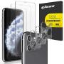 [6 Pack] AUDON 3 Pack Screen Protector Tempered Glass for iPhone 11 Pro+3 Pack Camera Lens Protector Tempered Glass for iPhone 11 Pro (5.8"), 3D Edge Anti Scratch Bubble Free HD Clear