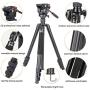 71" Tripod, COMAN Premium Camera Tripod, Portable All-in-1 Professional Video Tripod, Lightweight Aluminum, Q5 Fluid Head with 1/4" and 3/8" Mounting Screw for DSLR Cameras Video Camcorders