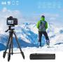 Phone Tripod for iPhone, 60-Inch Camera Tripod for Ipad, Lusweimi Tripod with 2 in 1 Tripod Mount Holder for Cell Phone/Ipad/Gopro/All Camera, Tripod with Carry Bag for Travel/Photography/Video