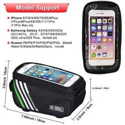 YSONG Bike Phone Front Frame Bag Bicycle Bag Waterproof Bike Phone Mount Top Tube Bag Bike Phone Case Holder Accessories Cycling Pouch Compatible with iPhone 11 XS Max XR Below 6.5”