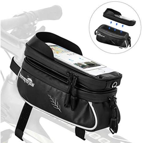 AUTOWT Bicycle Phone Mount Bags, Waterproof Bike Tool Bag with TPU Touch Screen, Top Tube Bike Bag Fits for iphone7 8 Plus/XR/Xs Max Samsung Huawei Up to 6.6"