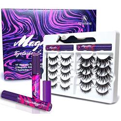 Arishine 3D 5D Magnetic Eyelashes Kit Magnetic Eyeliner For Use with Magnetic False Lashes Natural Look-No Glue Needed