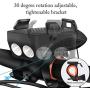 4-In-1 Bike Headlight, BessieSparks - Bicycle Horn, Phone Holder, USB Rechargeable Power Bank, Waterproof Adjustable Shock-Absorbing with LED Light & Horn, for 4 to 6.6 inches Phone