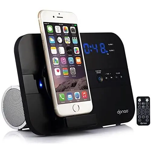 dpnao 5 in 1 iPhone Charger Dock Station with Alarm Clock FM Radio dpnao 5 in 1 iPhone Charger Dock Station with Alarm Clock FM Radio