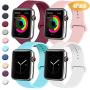 Tobfit 4 Pack Sport Bands Compatible with Apple Watch Band 38mm 42mm 40mm 44mm, Soft Silicone Replacement Band Compatible with Watch Series 5 4 3 2 1