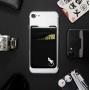 Double Pocket Gecko Phone Wallet - Smartphone Adhesive Card Holder - Cell Phone Pouch - Mobile Stick on Lycra Pocket by Gecko - Carry Credit Cards and Cash – (Black-White)