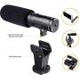 Smartphone Microphone, Camera Microphone with Aluminum Body, Video Microphone with Real-time Monitoring, Furry Windscreen, for Canon, Sony, Nikon, DSLR Camera/DV (Not for Canon T5i,T6)