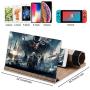 123D HD Screen Magnifier, Solid Wood Grain Foldable Mobile Phone Screen,Suitable for Watching Movie Videos on All Smartphones Gift