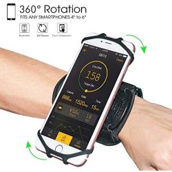 Wristband Phone Holder,HCcolo 360°Rotatable Universal Sports Wristband for iPhone X/8 Plus/8/7/6s,Galaxy S9 Plus/S9/S8 & Other 4”-6.5”Smartphone,Running Armband for Hiking Biking Walking (Wrist)