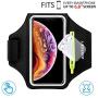 HAISSKY Armband Case with Airpods Holder/Car Key Bag Cell Phone Holder Gym Case Fits iPhone 11 Pro Max/11 Pro/Xs Max/XR 8 7 6,Galaxy S10+/S10/S10e/S9+ with Key Holder&Card Slot up to 6.8" (Black)