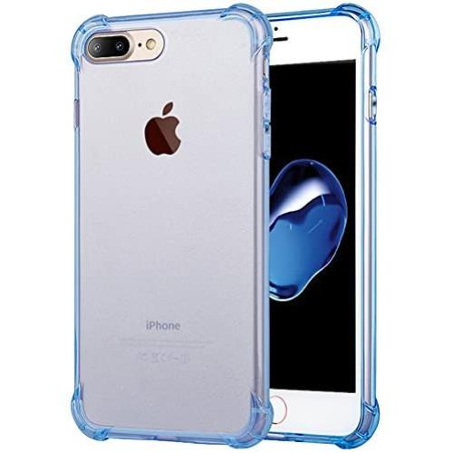 Matone for iPhone 7 Plus Case, for iPhone 8 Plus Case, Crystal Clear Shock Absorption Technology Bumper Soft TPU Cover Case for iPhone 7 Plus (2016)/iPhone 8 Plus (2017) - Clear Blue