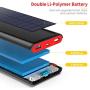 Solar Charger 26800mAh,Kilponen Outdoor Power Bank,Camping High Capacity External Backup Battery Pack with 4 LED Lights,Dual USB Ports Charging for Cellphones Tablets,iPad,GoPro Camera,GPS and More