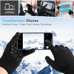 FRETREE Winter Gloves Touchscreen for Men Women - Warm Knit Gloves with Thickened Cuff & Anti-Slip Palm, 3 Finger Touchscreen for Texting & Driving