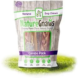 Nature Gnaws Small Variety Pack (12 Count) - Premium Beef Dog Chew Treats – Rawhide Alternative Combo Bag for Small Dogs – Simple Natural Delicious, Brown