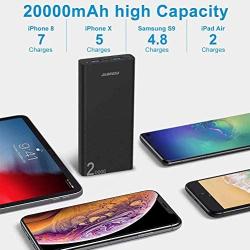 Alongza 20000mah Portable Charger, High Capacity Power Bank for Cell Phone 2 USB Ports External Battery Back Mobile Backup Charger Compatible with iPhone,Samsung, Android and More Smart Devices