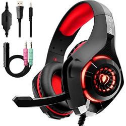 Beexcellent Gaming Headset with Noise Canceling mic, PS4 Xbox One Headset with Crystal 3D Gaming Sound, Memory Foam Earpad for PC, Mac, Laptop, Mobile