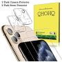 [4 Pack] QHOHQ 2 Pack Tempered Glass Screen Protector +2 Pack Tempered Glass Camera Lens Protector for Apple iPhone 11 Pro Max(6.5"),[9H Hardness] HD Transparent Scratch-Resistant [Bubble Free]