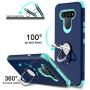 lovpec LG K51 Case with Soft TPU Screen Protector, Ring Holder Kickstand Shockproof Protective Phone Cover Case for LG K51/LG Q51/LG Reflect/LG LM-K500UM (Navy)