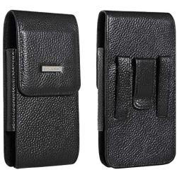Belt Holster Fit for iPhone 11 iPhone11 Pro Max Holster iPhone X Max Holster 8 Plus iPhone 7 Plus iPhone 6S Plus Holster Pouch Cowhide Leather with Belt Clip and Loop Fit for Phone with Slim Case on