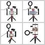 PULUZ 4 in 1 Vlogging Live Broadcast Smartphone Video Rig + 4.6 inch Ring LED Selfie Light Kits with Microphone + Tripod Mount + Cold Shoe Tripod Head for Smart Phone (Red) PULUZ 4 in 1 Vlogging Live Broadcast Smartphone Video Rig + 4.6 inch Ring LED Selfie Light Kits with Microphone + Tripod Mount + Cold Shoe Tripod Head for Smart Phone (Red)