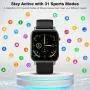KOSPET Smart Watch for Men, 1.4&quot Fitness Tracker with 31 Sports Modes, Smartwatch with Heart Rate, Sleep Monitor and Step Tracker, 60 Days Standby Activity Tracker, Compatible with iOS Android, Black