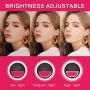 Cell Phone Selfie Ring Light for iPhone Rechargeable Clip On Led O Ring Light for Laptop Tablet Camera Mini Halo Circle Fill Light for Makeup Photography Video Live Stream,3 Level Brightness,Black