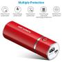[Upgraded] POWERADD Slim 2 Most Compact 5000mAh External Battery 2.1A Ouput Portable Charger with Smart Charge for iPhones, iPad, Samsung Galaxy, HTC and More (F-Red)