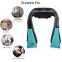 Shiatsu Back Shoulder & Neck Massager with Heat Deep Tissue 3D Kneading Pillow Massager for Relieving Muscle Pain - Blue