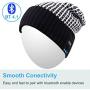Qshell Outdoor Trendy Bluetooth Slouchy Knit Beanie Hat Cap with Stereo Headphone Headset Earphone Speaker Microphone Hands Free Talking Compatible with iPhone Samsung Android Smartphones - Black