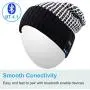 Qshell Outdoor Trendy Bluetooth Slouchy Knit Beanie Hat Cap with Stereo Headphone Headset Earphone Speaker Microphone Hands Free Talking Compatible with iPhone Samsung Android Smartphones - Black