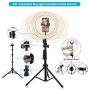 Ring Light 10.2" Selfie Light Ring with Adjustable Bracket (16.56 to 53.5) Remote Control 3 Light Modes &10 Brightness 120 Bulbs Dimmable Ringlight for YouTube Video/Live Stream/Makeup/Photography