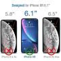 TETHYS Glass Screen Protector Designed for iPhone 11 / iPhone XR (6.1") [Edge to Edge Coverage] Full Protection Durable Tempered Glass Compatible iPhone XR/11 [Guidance Frame Include] - Pack of 3