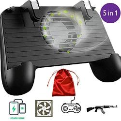 Mobile Game Controller with Built-in Cooling Fan &【Upgraded 4000mAh】 Power Bank + Carrying Case, Compatible Play with Fortnite/PUBG On Any iPhone and Android Devices Between 4" -6.5"