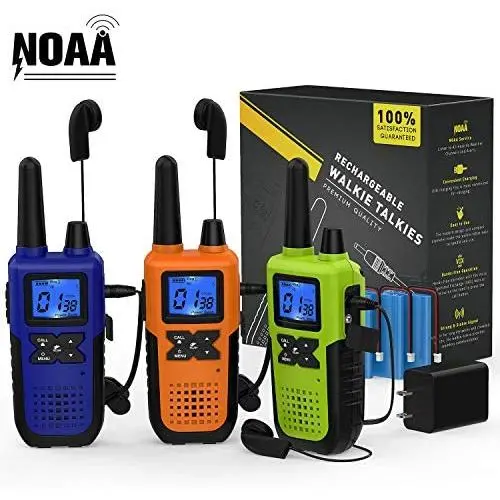 3 Long Range Walkie Talkies Rechargeable for Adults - NOAA FRS GMRS UHF 2 Way Radios Walkie Talkies - CB Long-distance 2way Walkie Talkies with Earpiece Mic Weather Alert USB Cable Charger(K10 Colors) 3 Long Range Walkie Talkies Rechargeable for Adults - NOAA FRS GMRS UHF 2 Way Radios Walkie Talkies - CB Long-distance 2way Walkie Talkies with Earpiece Mic Weather Alert USB Cable Charger(K10 Colors)