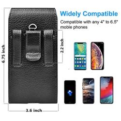 Takfox Phone Holster for Samsung Galaxy S20 S10 S10e S9 S8 S7 Edge,Note 10 Note 9 Note 8,A10e A20 A30 A50, J7 J3 Cell Phone Belt Clip Holster Premium Leather Carrying Phone Pouch w Card Holder,Black