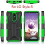 HNHYGETE Designed for LG STYLO 5 Plus(2019) Case,LG Stylo 5 Cell Phone Case,Dual Layer Heavy Duty Non Slip Shockproof Bumper Rugged Protective Cover (Green)