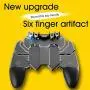 Mworld2 Mobile Game Controller with L1R1 L2R2 Triggers, Mobile Controller 6 Fingers Operation, Joystick Remote Grip for 5.5” -6.5” Android and iOS Cellphone Gamepad Accessories