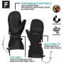 FRDM Evolve Cold Weather Snow Mitt Waterproof Windproof Leather Convertible Snowboard Ski Snowmobile Outdoor Adeventure, Unisex Sizing