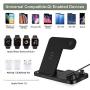 Wireless Charger Dock 4 in 1 Fast Charging Station, iKALULA Nightstand QI Quick Charger, Foldable Adjustable Stand for iPhone SE/11/11 Pro Max/XR/XS Max, iWatch 5/4/3/2/1 Airpods Pro/2/1 Apple Pencil