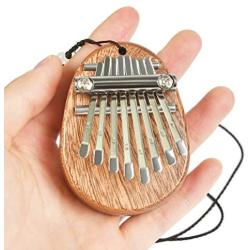 TIMESETL 8 Key Kalimba Mini Thumb Piano With Pendant, Portable Mbira Solid Wood Finger Piano for Kids and Adults Beginners