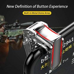 PRUGNA Mobile Game Trigger, Rapid Fire and Aim Button for PUBG/Fortnitee/Call of Duty, Smart Phone Gaming Controller Button for Android/iOS [Including Phone Ring Holder]