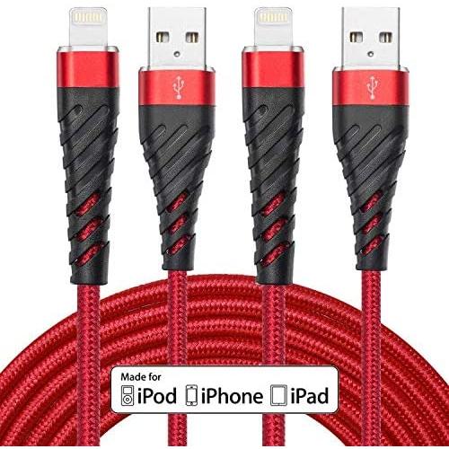 [Apple MFi Certified]iPhone Charger 10 ft,Lightning Cable 10 Foot,2 Pack Long Durable Braided,10 feet Nylon Metal Connector Phone Charging Cord Compatible with iPhone X/XS Max/XR/8 Plus/7/6/5/SE, iPad